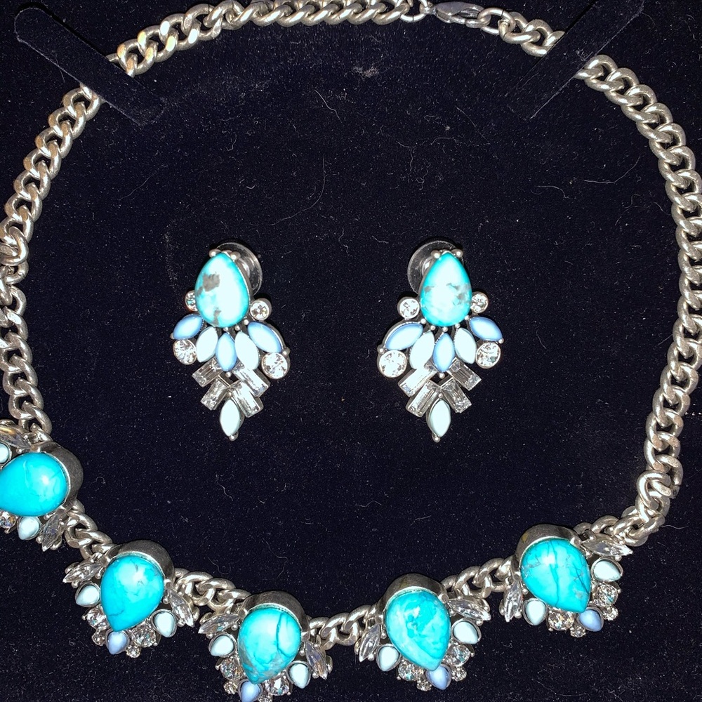Express turquoise necklace and earrings